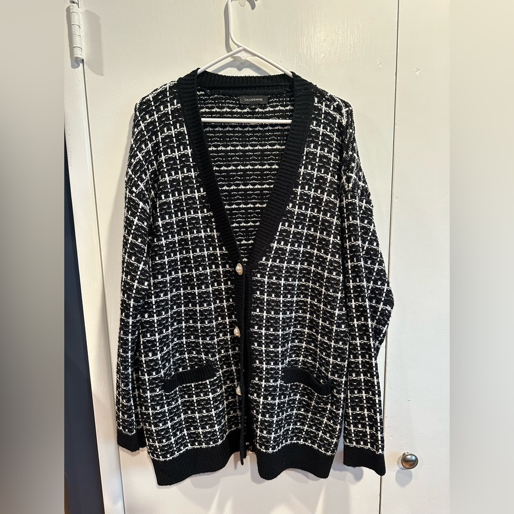 Black and White Women's Sweater - Picture 2 of 5